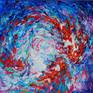 Where Water Meets Sky — Impasto Koi Vortex