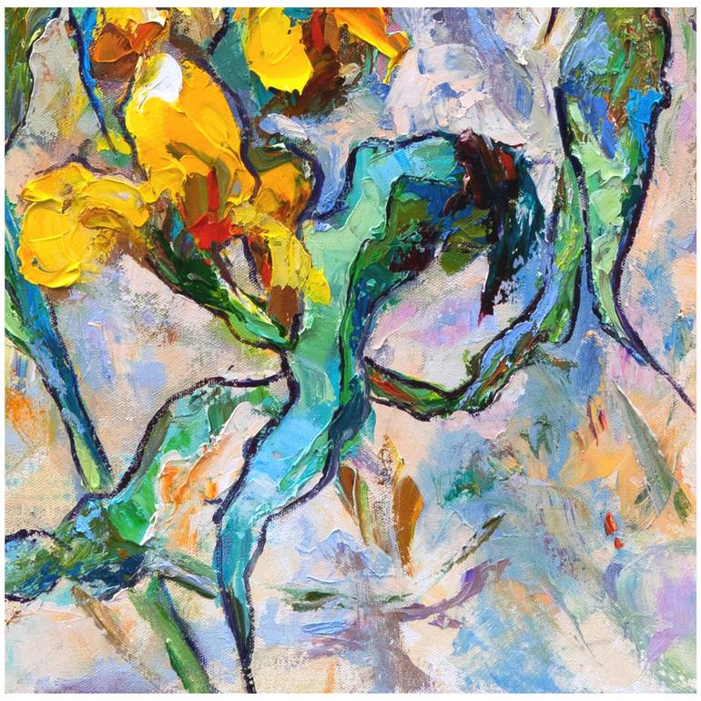 Original Abstract Floral Painting by Vitaly Leshukov Soldatov