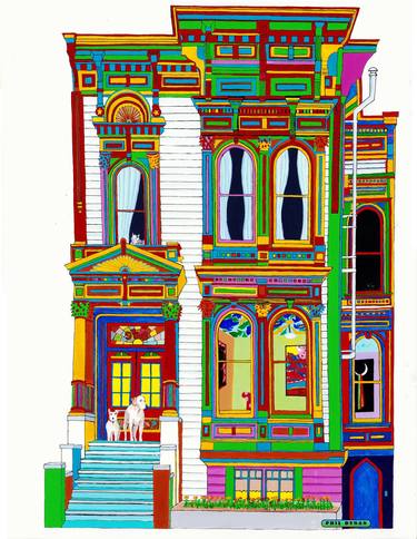 Original Documentary Architecture Painting by Phil Dynan
