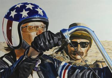 Original Figurative Motorbike Paintings by rik beemsterboer