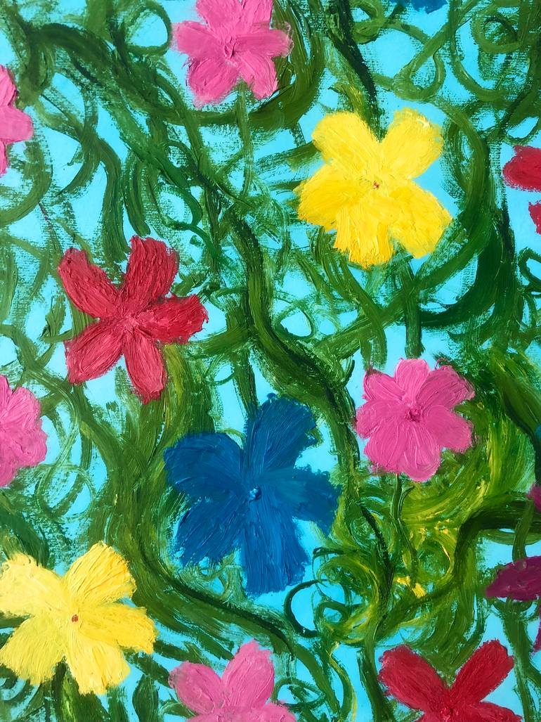 Original Abstract Expressionism Floral Painting by Marina Gorbachova