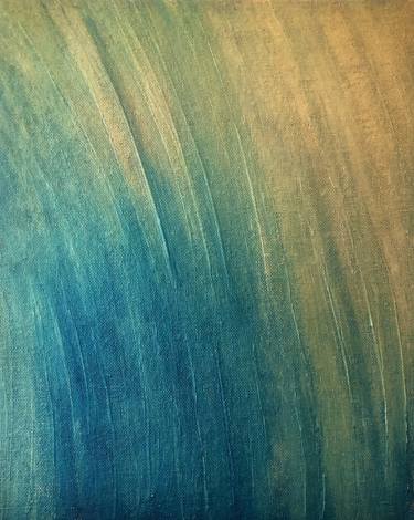 BLUE MINIMALIST ABSTRACTION MODERN ART Sea Waves thumb