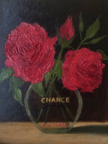 RED ROSES &CHANEL Flowers Impressionism Picture thumb