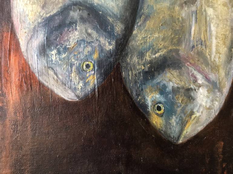 Original Art Deco Fish Painting by Marina Gorbachova