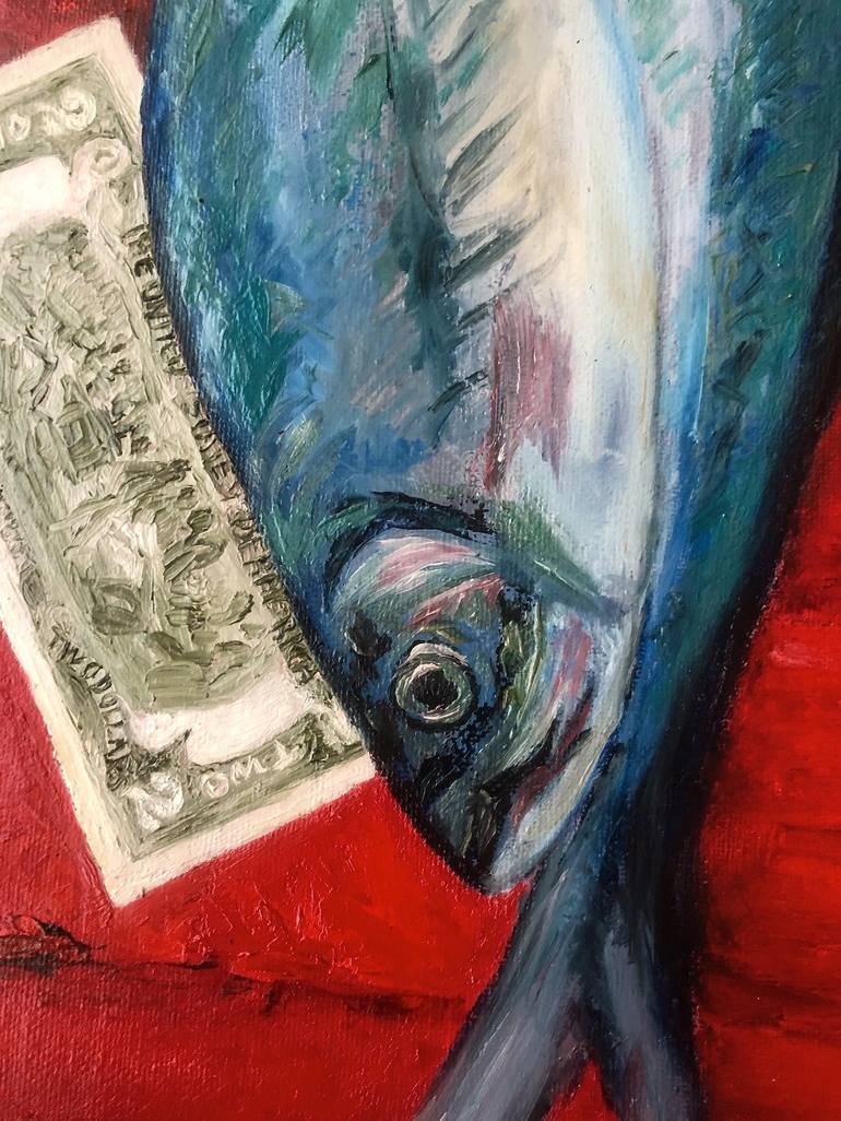 Original Impressionism Fish Painting by Marina Gorbachova