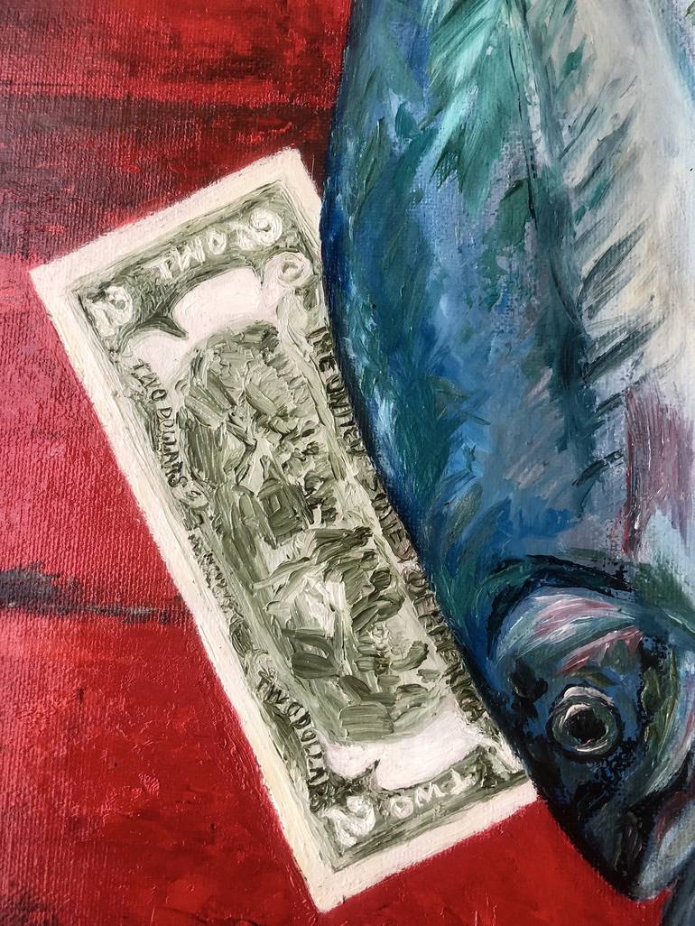 Original Impressionism Fish Painting by Marina Gorbachova
