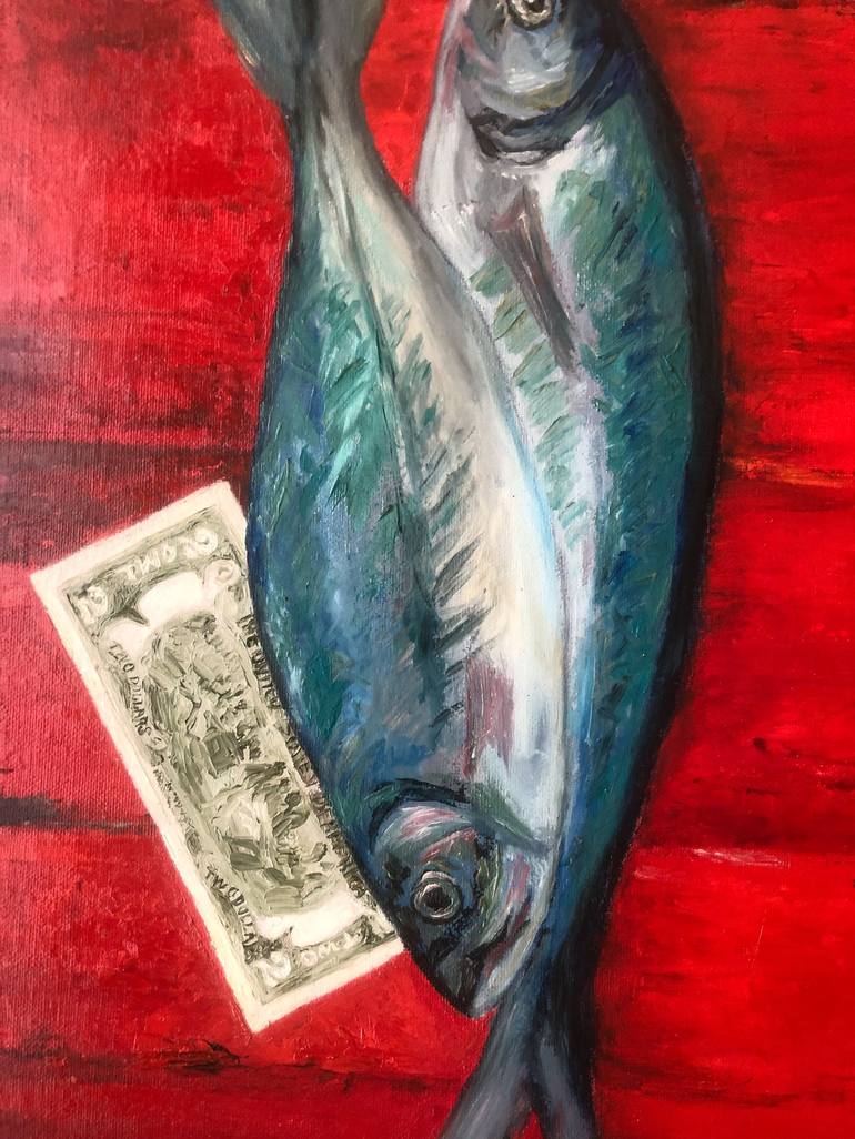 Original Impressionism Fish Painting by Marina Gorbachova