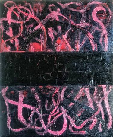 One Love Pink& Black Minimalist Abstraction Modern Art thumb