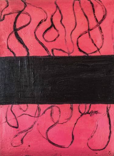Letter PINK&BLACK Minimalist Abstraction Modern Art thumb
