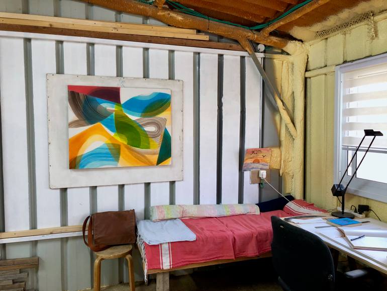 Original Minimalism Abstract Painting by Yohanan Delaunay-Israel