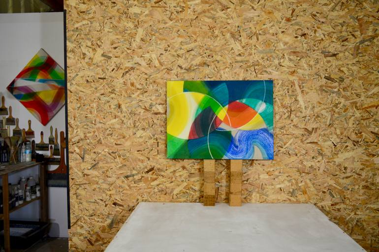 Original Cubism Abstract Painting by Yohanan Delaunay-Israel