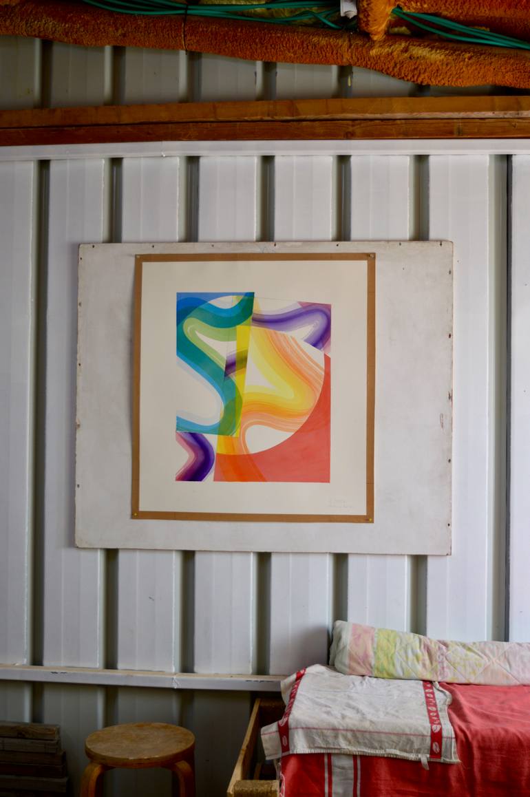 Original Cubism Abstract Painting by Yohanan Delaunay-Israel