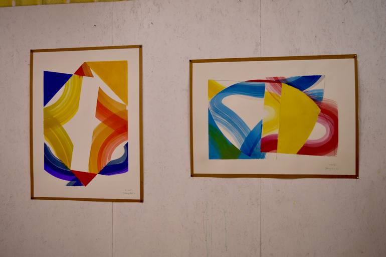 Original Cubism Abstract Painting by Yohanan Delaunay-Israel