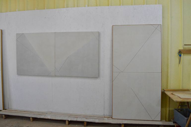 Original Minimalism Abstract Painting by Yohanan Delaunay-Israel