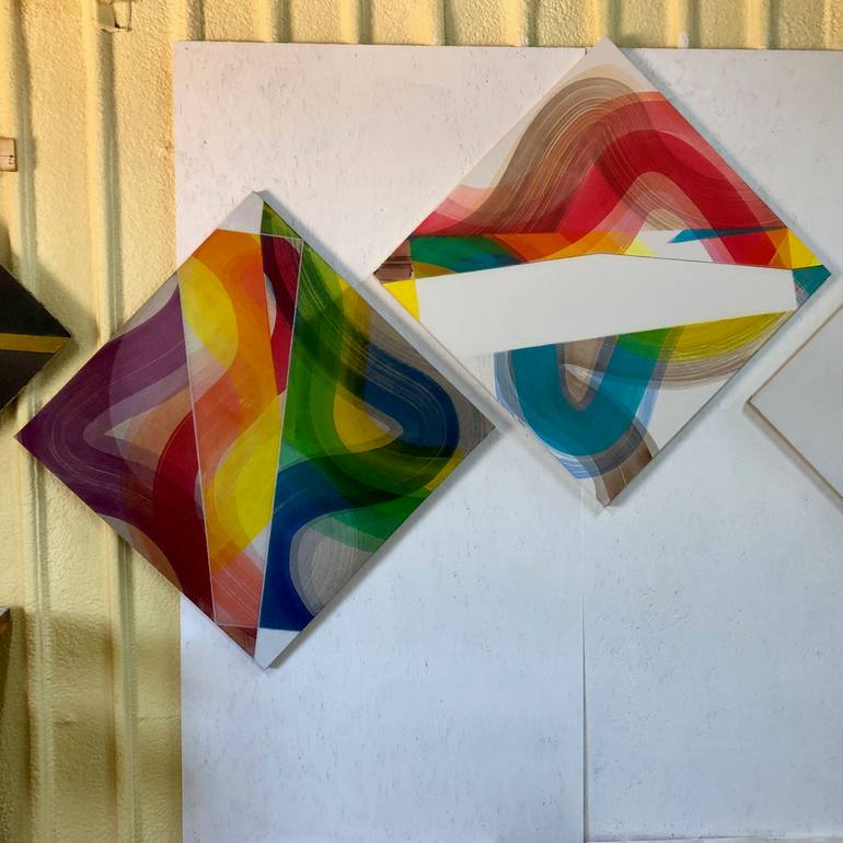 Original Conceptual Abstract Painting by Yohanan Delaunay-Israel