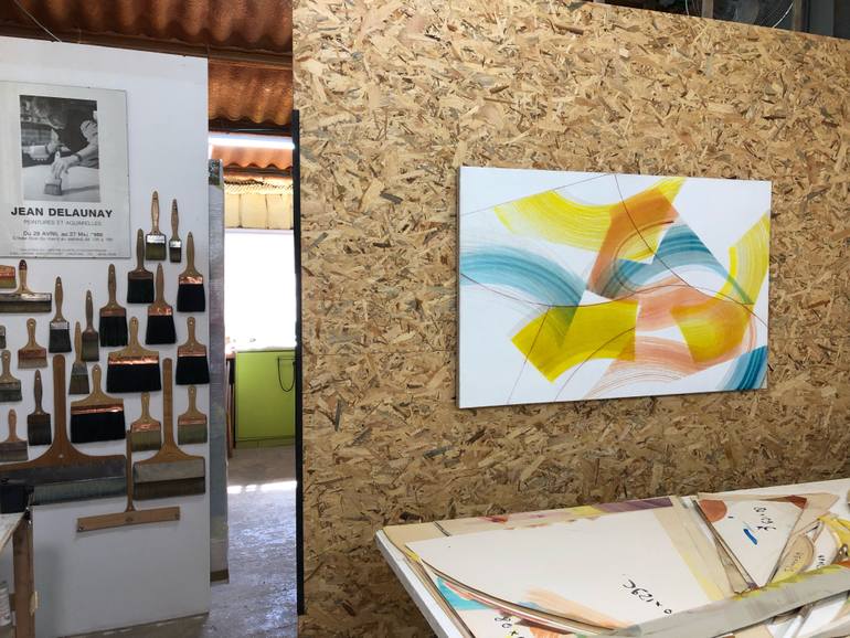 Original Cubism Abstract Painting by Yohanan Delaunay-Israel