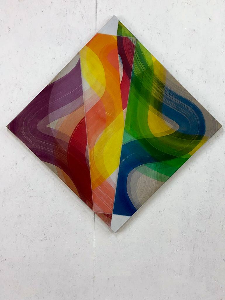 Original Conceptual Abstract Painting by Yohanan Delaunay-Israel