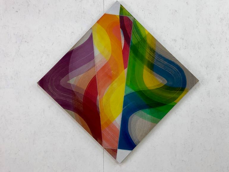 Original Conceptual Abstract Painting by Yohanan Delaunay-Israel