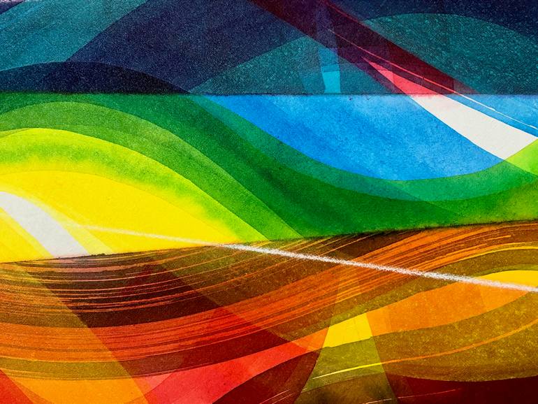 Original Cubism Abstract Painting by Yohanan Delaunay-Israel