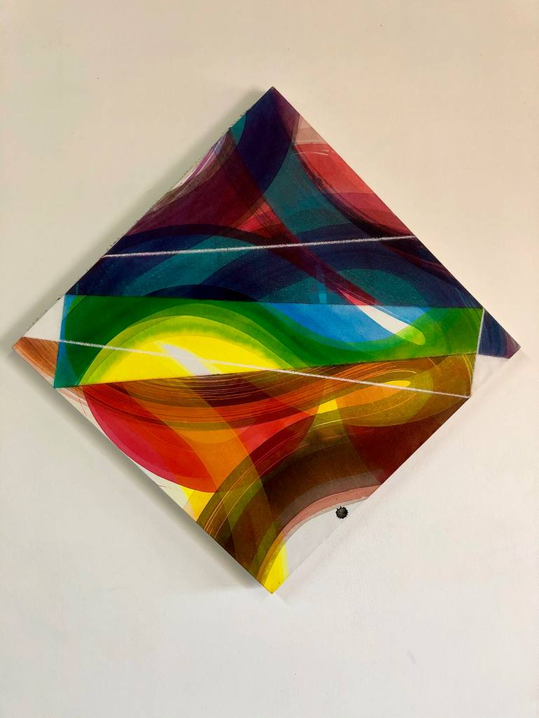 Original Cubism Abstract Painting by Yohanan Delaunay-Israel