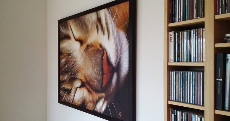 Original Photorealism Animal Painting by Elena Kolotusha