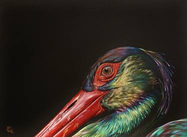 "Iridescent beauty - Black Stork" (SOLD) thumb