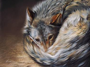 "Watchful rest" (Grey Wolf) thumb