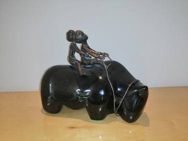 Original Children Sculpture by Carine Delimelette