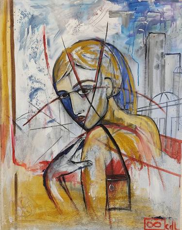 Original Expressionism Women Painting by Carine Delimelette