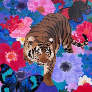 Tiger and butterflies