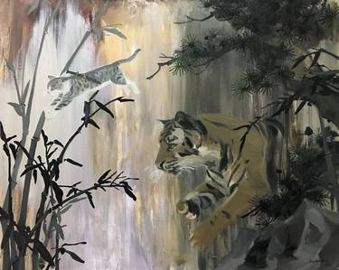 Original Expressionism Cats Paintings by Chenyang Liu