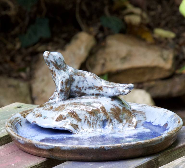 Original Figurative Animal Sculpture by Arte Terroso Gata Morena