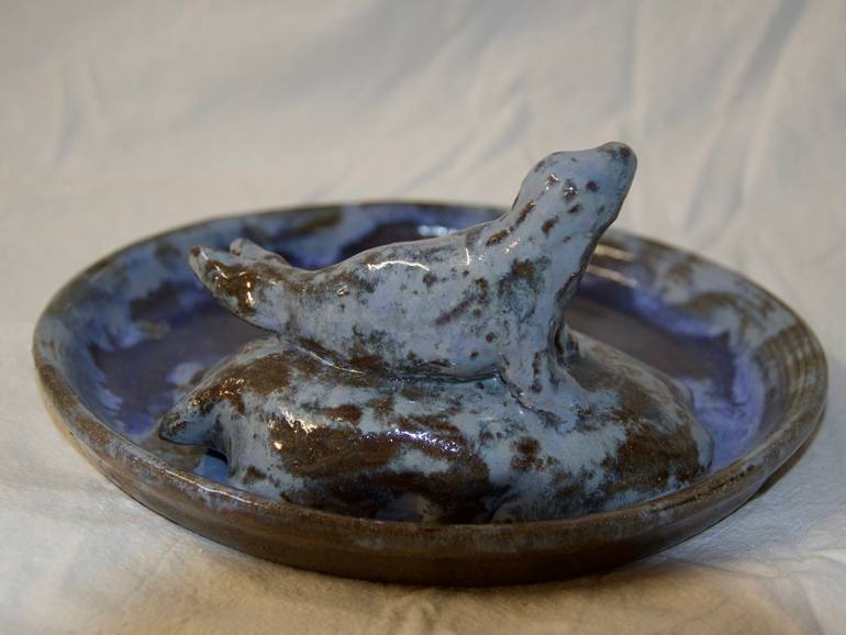 Original Figurative Animal Sculpture by Arte Terroso Gata Morena