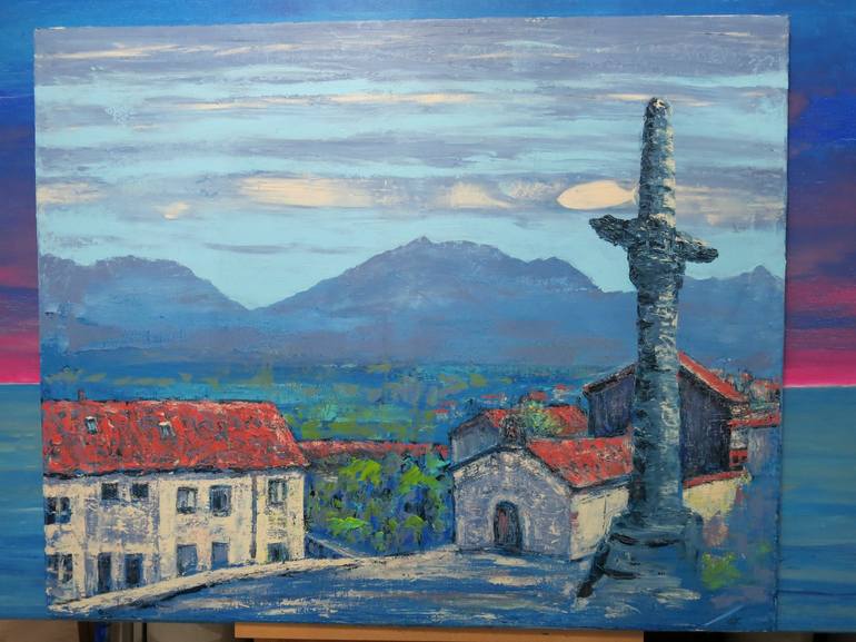 Original Impressionism Architecture Painting by Denis Kuvaiev DenKuvaiev