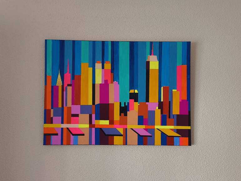 Original Abstract Architecture Painting by Denis Kuvaiev DenKuvaiev