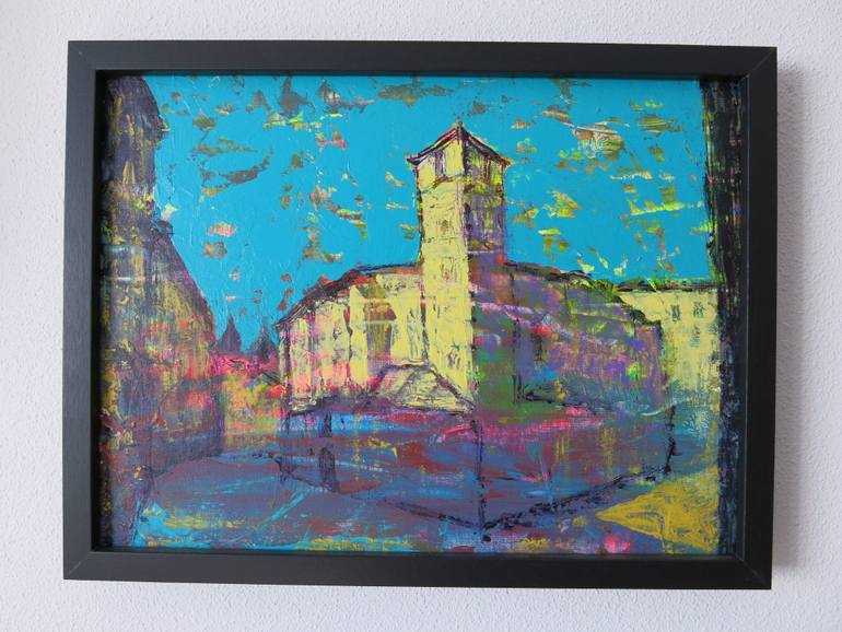 Original Art Deco Architecture Painting by Denis Denkuvaiev