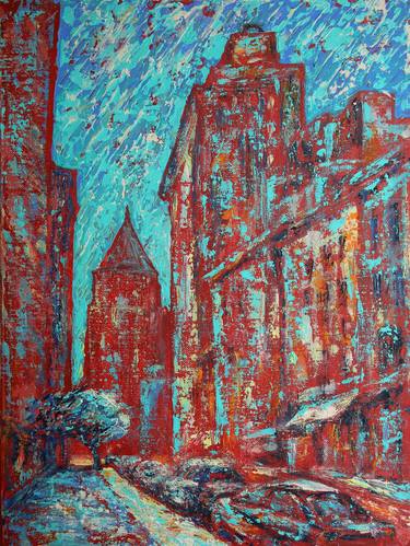 Original Abstract Expressionism Architecture Paintings by Denis Kuvaiev DenKuvaiev