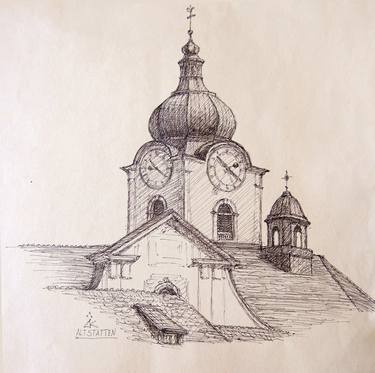 Original Illustration Architecture Drawings by Denis Kuvaiev DenKuvaiev