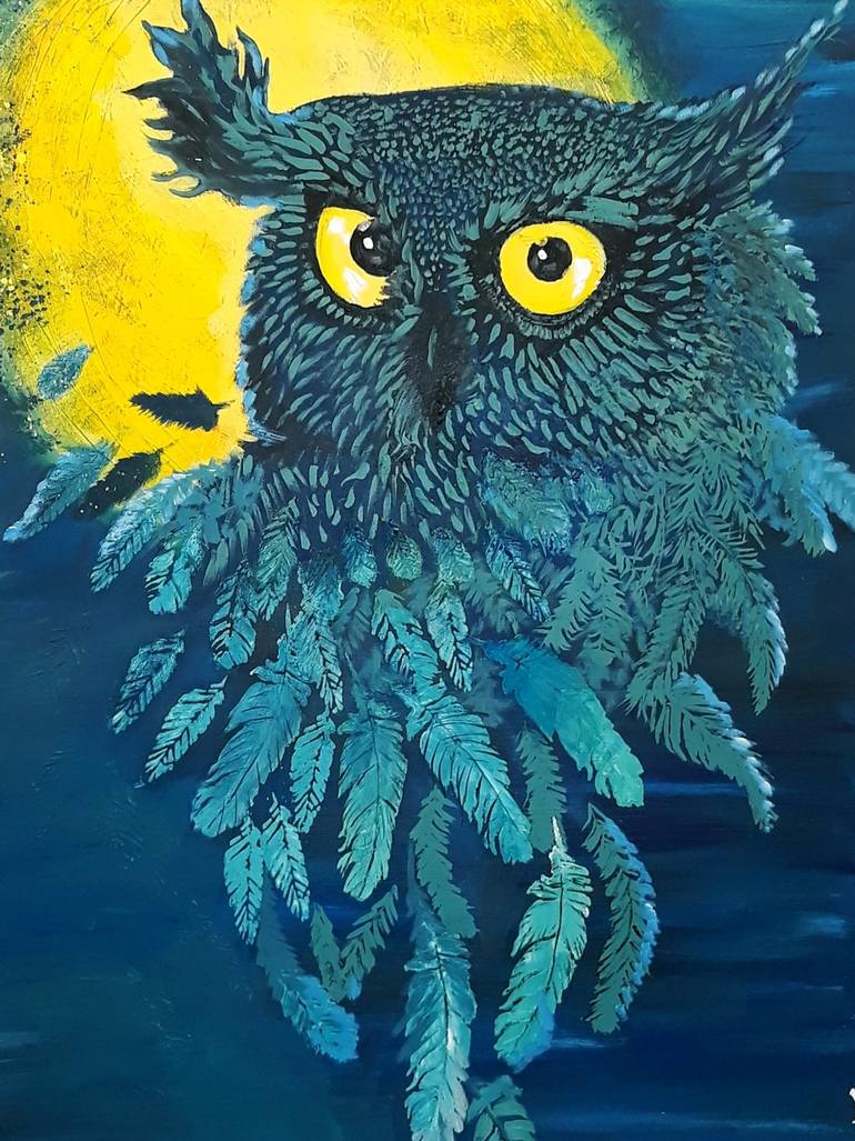 Moonlight Owl Painting by Kristi Argyle Saatchi Art