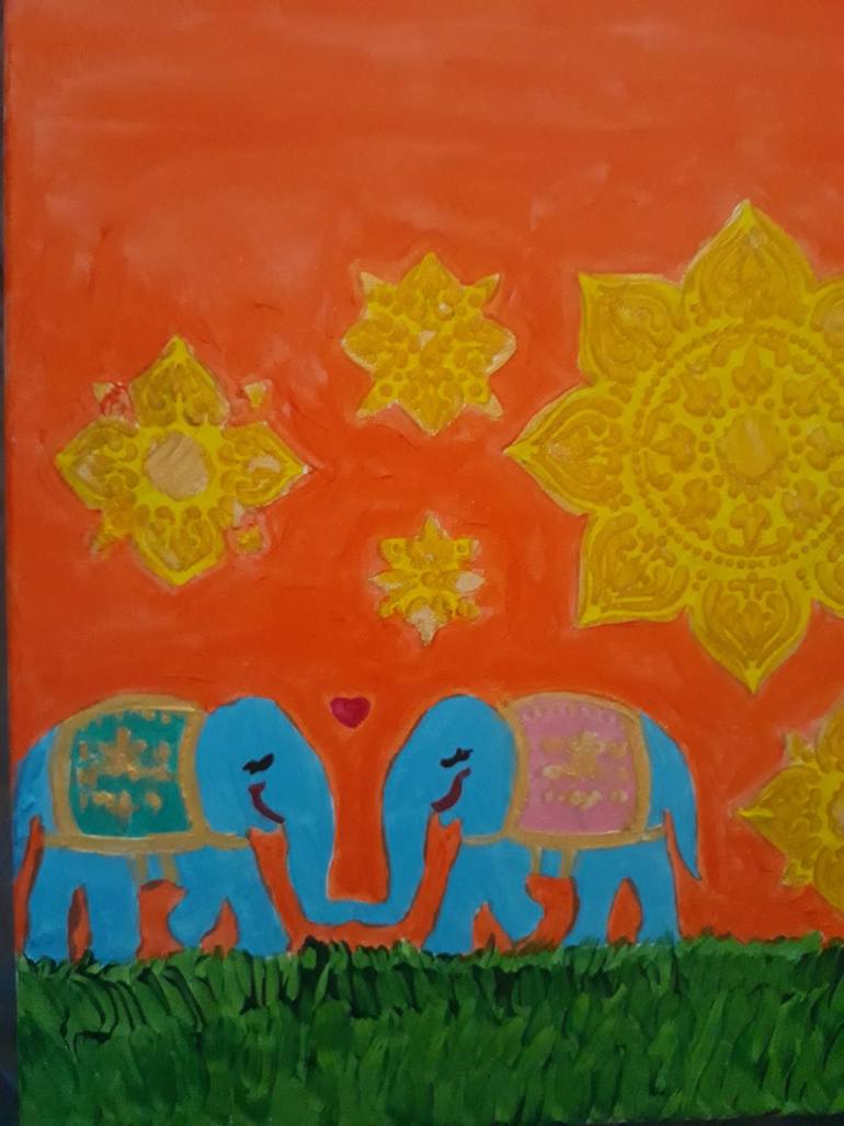 Two Elephants Painting by Kristi Argyle Saatchi Art