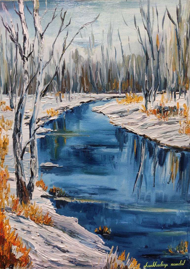 snowy river painting