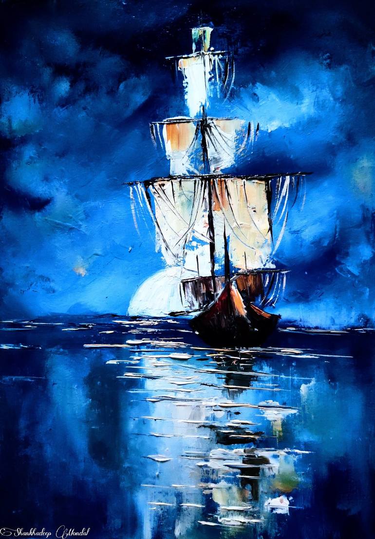 Pirates ship Painting by Shankhadeep Mondal