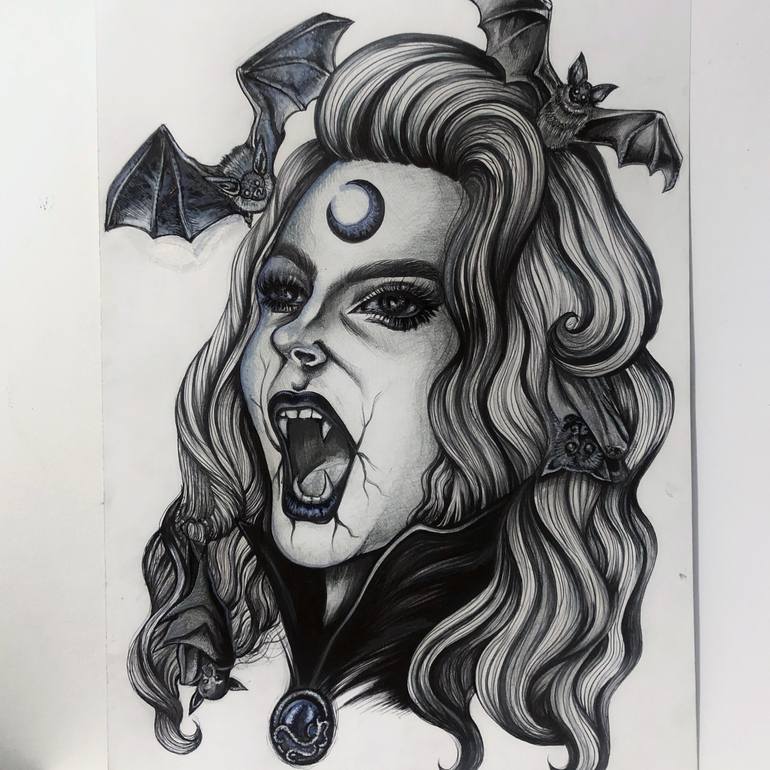 Vampiress Drawing By Angelina Becker 