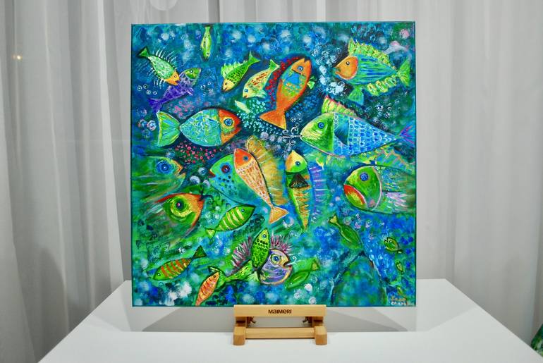 Original Expressionism Fish Painting by Anna Charuba