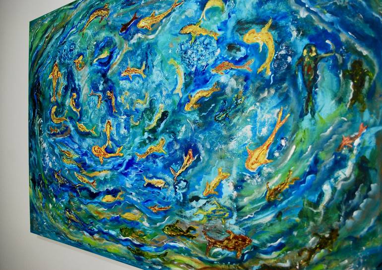 Original Expressionism Fish Painting by Anna Charuba