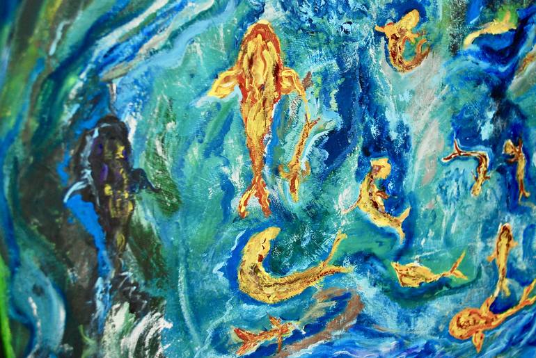 Original Expressionism Fish Painting by Anna Charuba