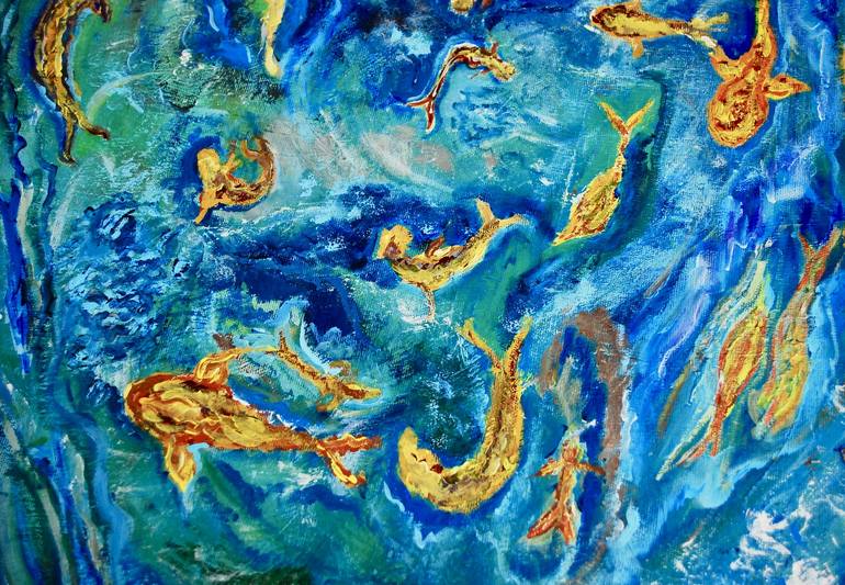 Original Expressionism Fish Painting by Anna Charuba