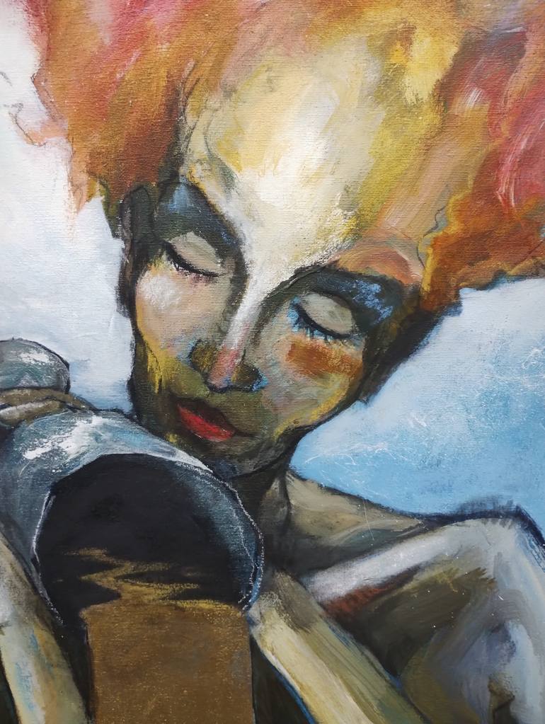 Original Expressionism Women Painting by Juan Bernardez