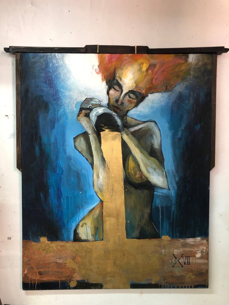 Original Expressionism Women Painting by Juan Bernardez