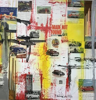 Original Abstract Expressionism Car Collage by Charles Magallanes